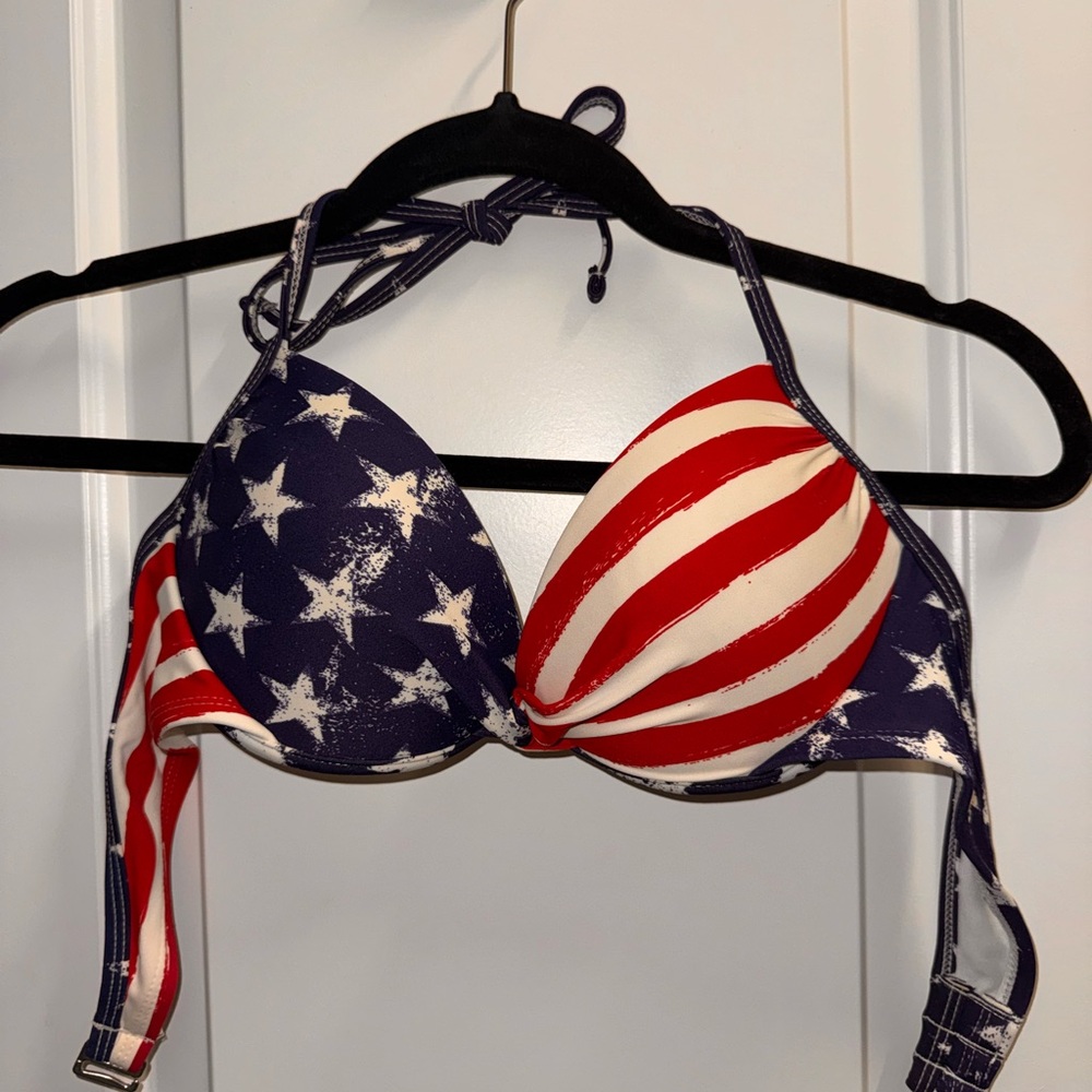 Target Red and Blue Star-Striped Bikini Top
